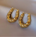 Aretes Pvd Coated Real Gold Plated 18K Gold Twist Simple Style Classic Style Waterproof