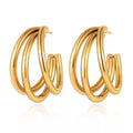 C Shape  Stainless Steel Aretes  Fashion Waterproof 18K
