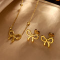 Set Gold Plated Imitation Gold Sweet Classic Style Streetwear Jewelry Set 18K