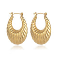 Striped Oval Hollow Earrings (Aretes)