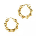 Earrings Small Bamboo Hollow Earrings Gold-MS-120-Aretes