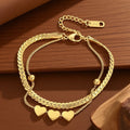 Double Layer Heart-Bracelet-Gold